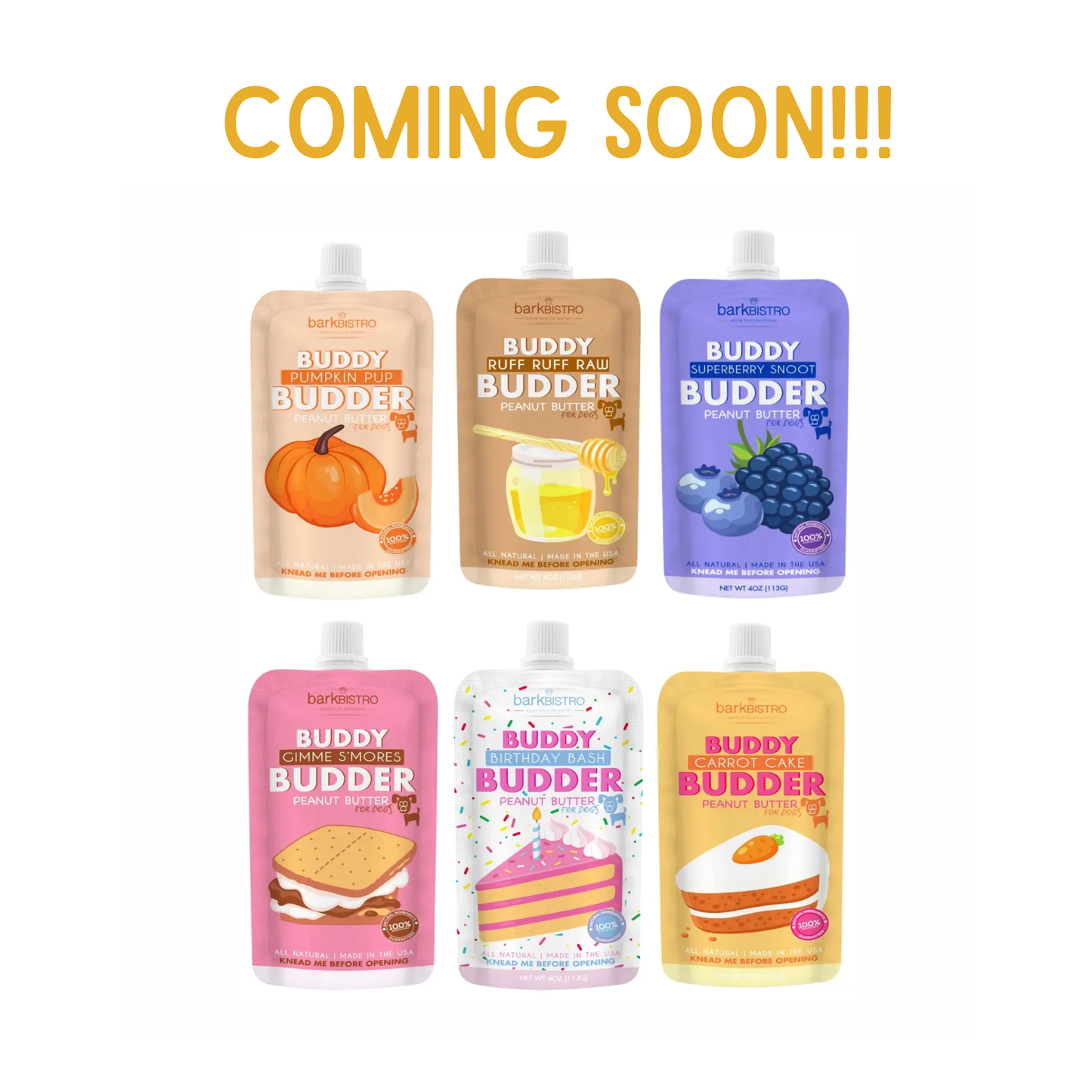 Buddy Budder Dog Safe Peanut Butter | 4oz Squeeze Pack